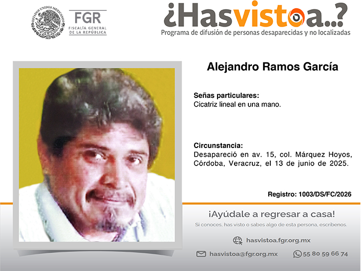 Cédula de búsqueda: Alejandro Ramos García