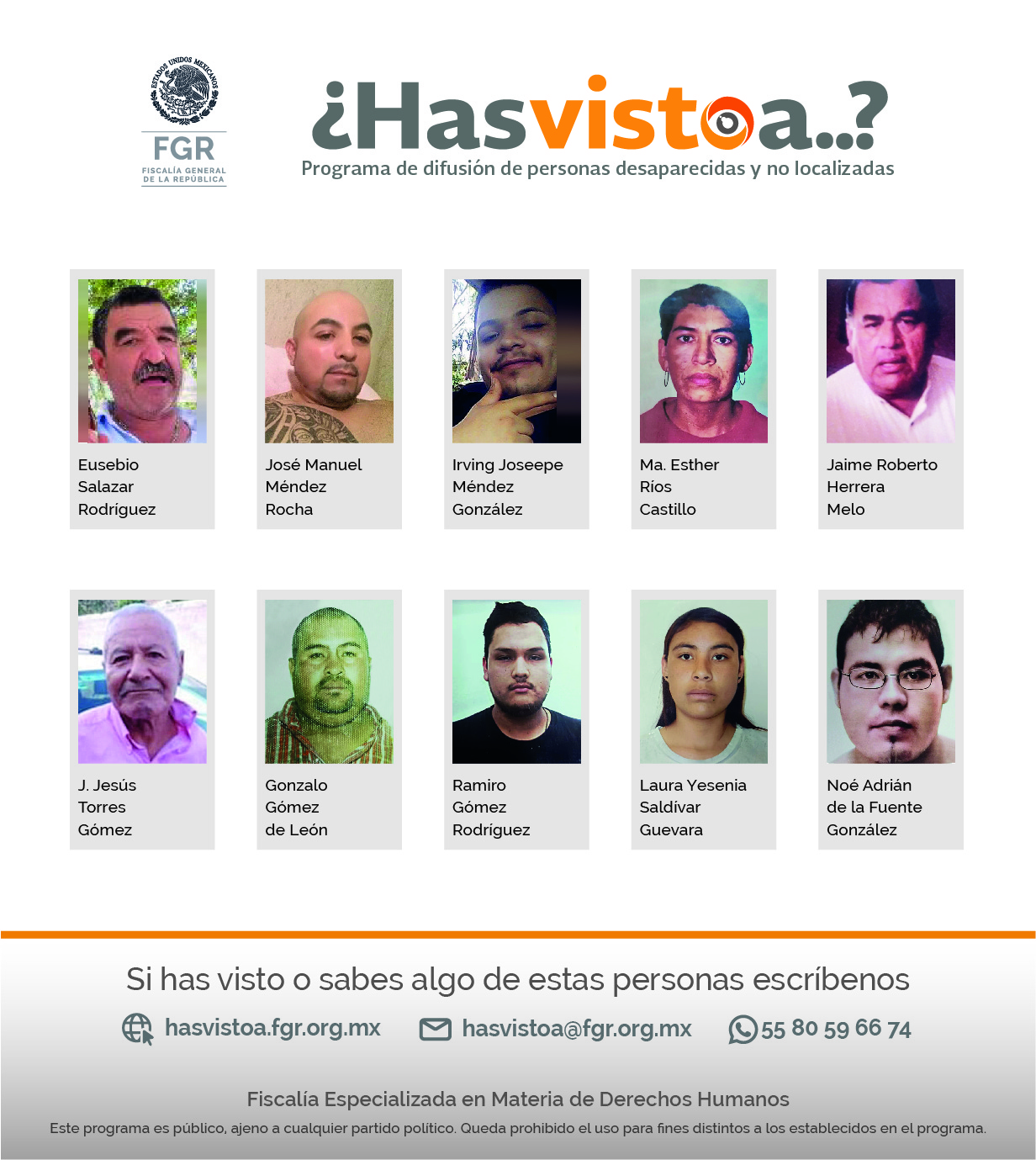 Cédula de búsqueda: Personas desaparecidas