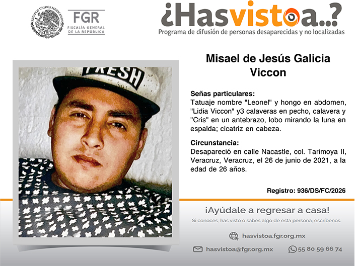 Cédula de búsqueda: Misael de Jesús Galicia Viccon