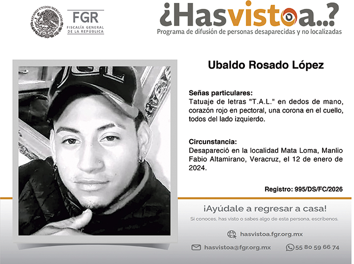 Cédula de búsqueda: Ubaldo Rosado López